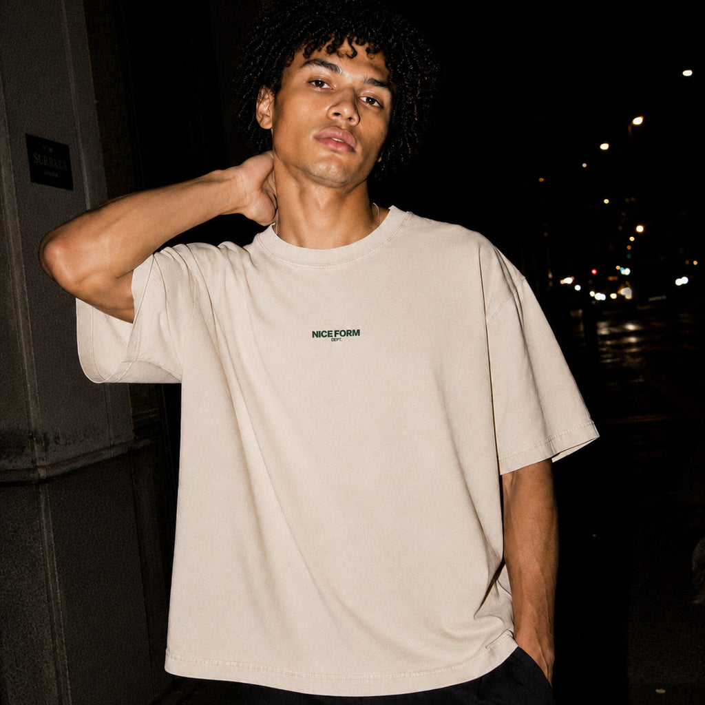 Nice Mineral Wash Boxy Cotton Tee